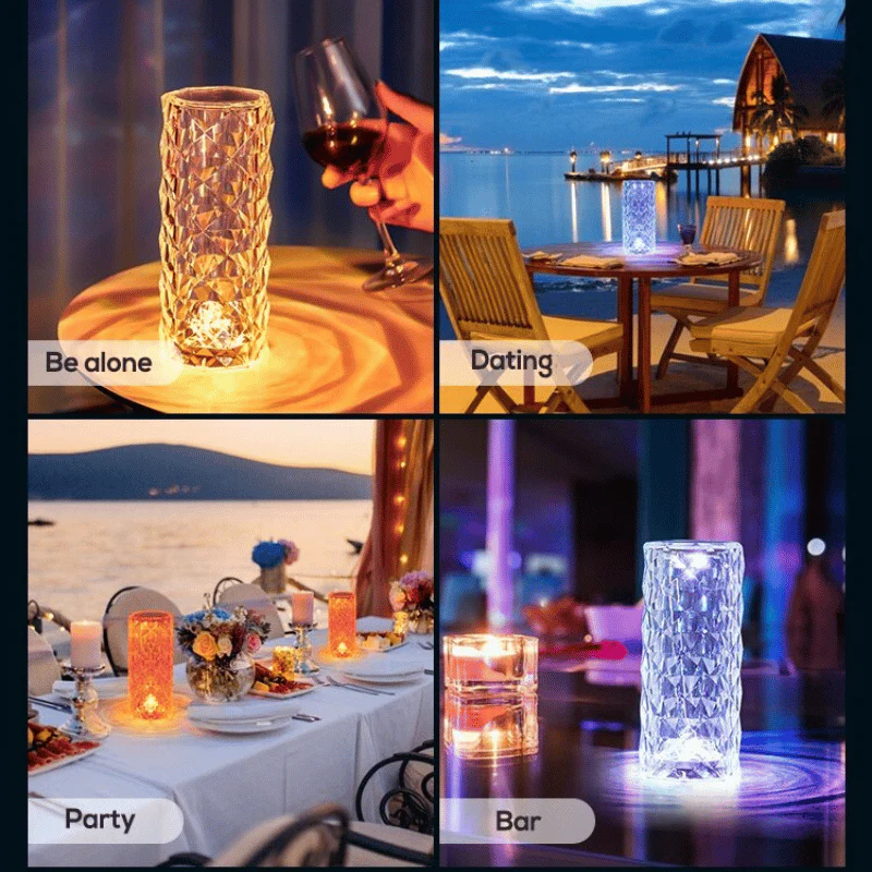 ✨16 Colors Rose Rays Crystal Diamond Table Lamp - Image 6