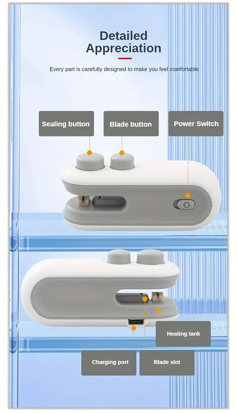 🎁Small 2-in-1 Rechargeable Magnetic Snack Sealer Household Mini Sealing Machine - Image 11