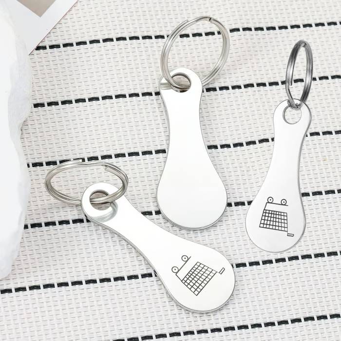 Mini Aluminum Alloy Key Ring Shopping Trolley Tokens(3Pcs) - Image 15