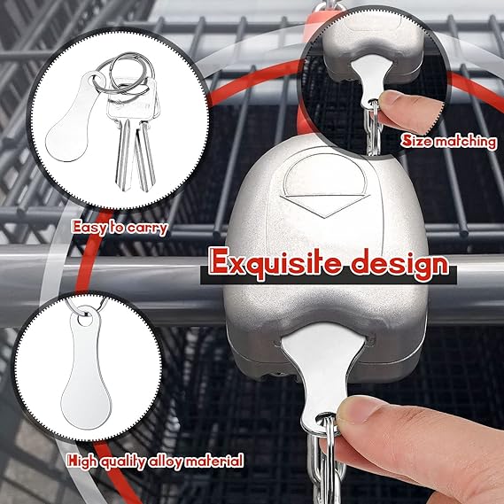 Mini Aluminum Alloy Key Ring Shopping Trolley Tokens(3Pcs) - Image 3