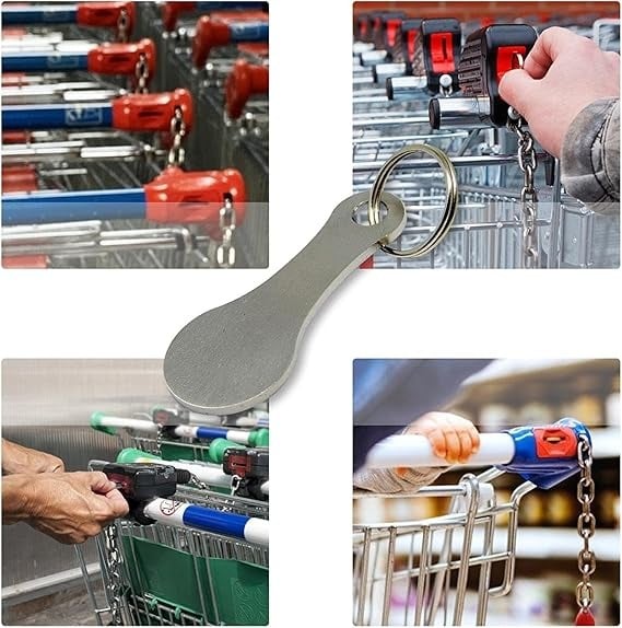 Mini Aluminum Alloy Key Ring Shopping Trolley Tokens(3Pcs) - Image 4