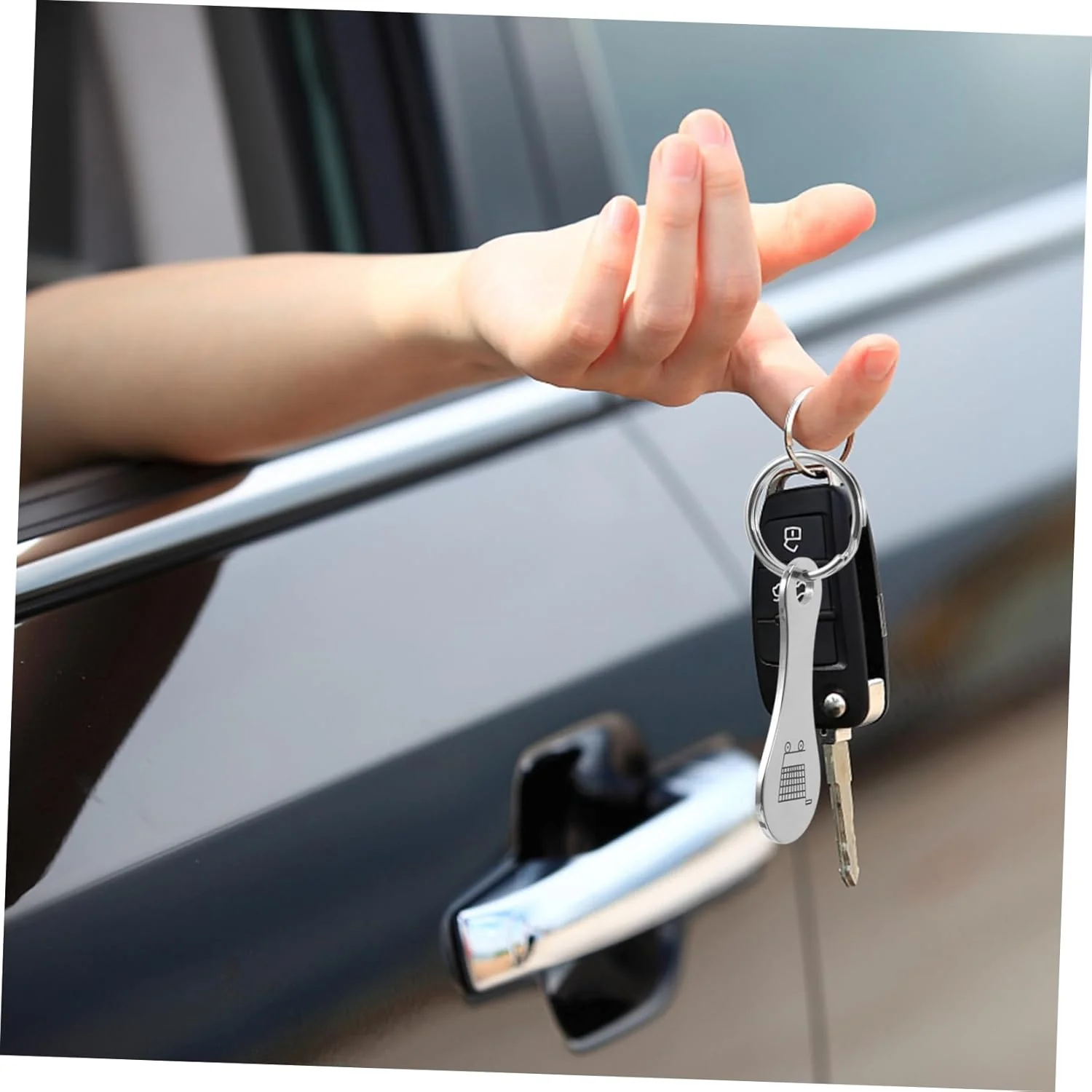 Mini Aluminum Alloy Key Ring Shopping Trolley Tokens(3Pcs) - Image 6