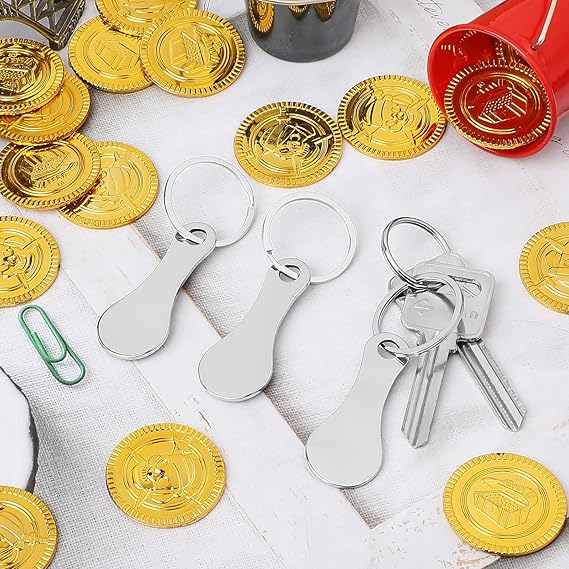 Mini Aluminum Alloy Key Ring Shopping Trolley Tokens(3Pcs) - Image 7
