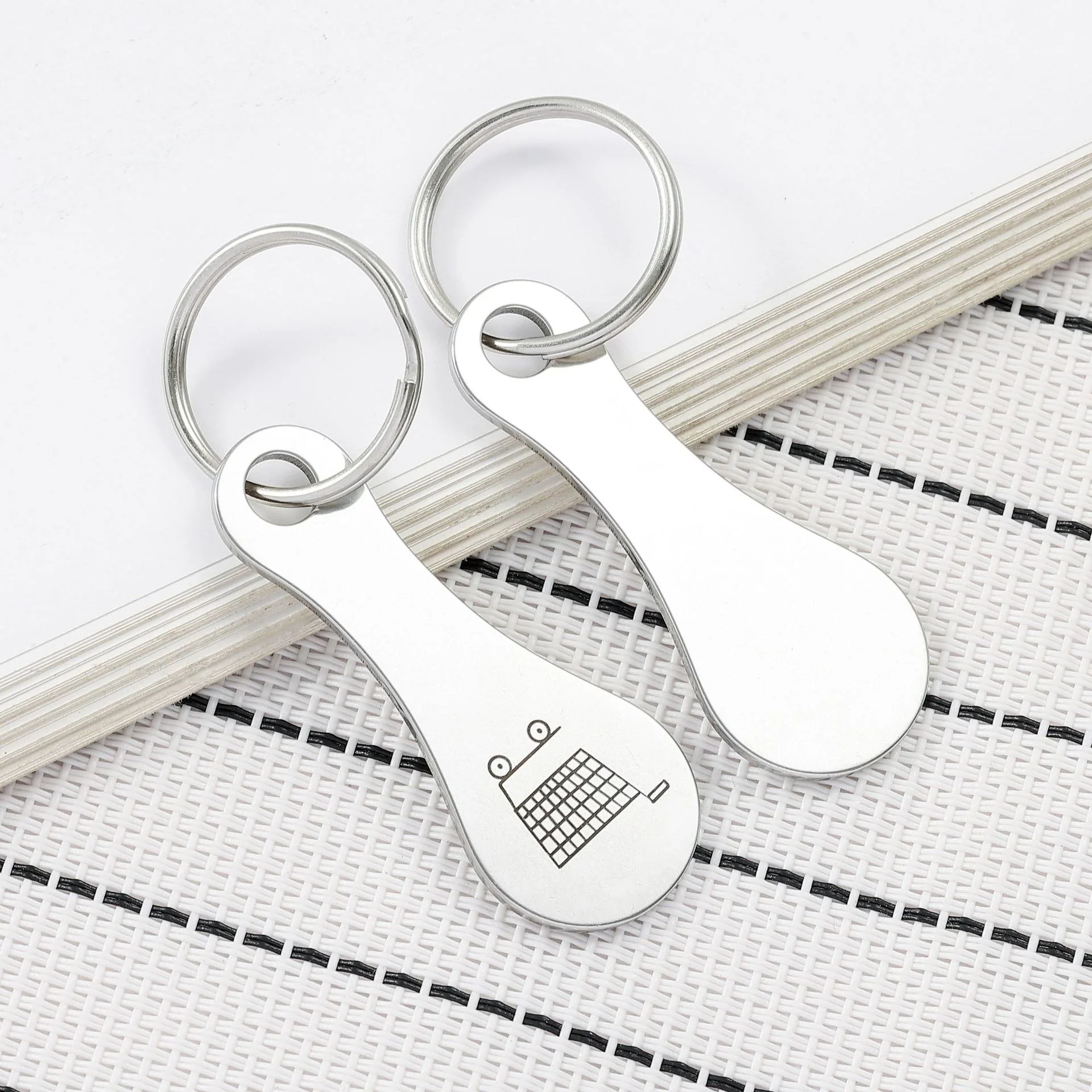 Mini Aluminum Alloy Key Ring Shopping Trolley Tokens(3Pcs) - Image 9