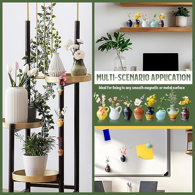🎁Create Your Own Mini Garden🌸Mini Ceramics Vase Fridge Magnet - Image 3
