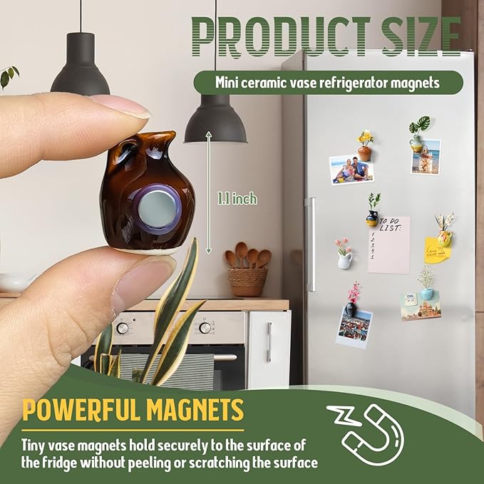 🎁Create Your Own Mini Garden🌸Mini Ceramics Vase Fridge Magnet - Image 4