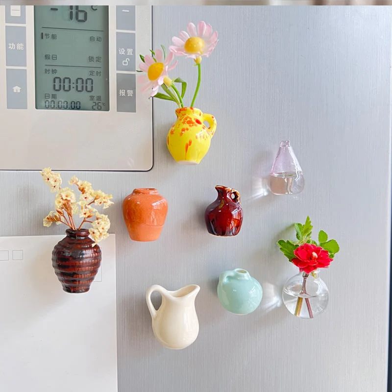 🎁Create Your Own Mini Garden🌸Mini Ceramics Vase Fridge Magnet - Image 6