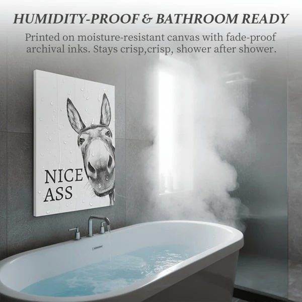 🤣The "Nice Ass" Cheeky Donkey Bathroom Canvas Art Hidden Humour for Pure Joy - Image 6