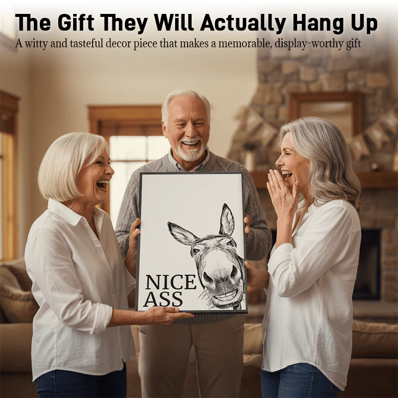 🤣The "Nice Ass" Cheeky Donkey Bathroom Canvas Art Hidden Humour for Pure Joy - Image 7